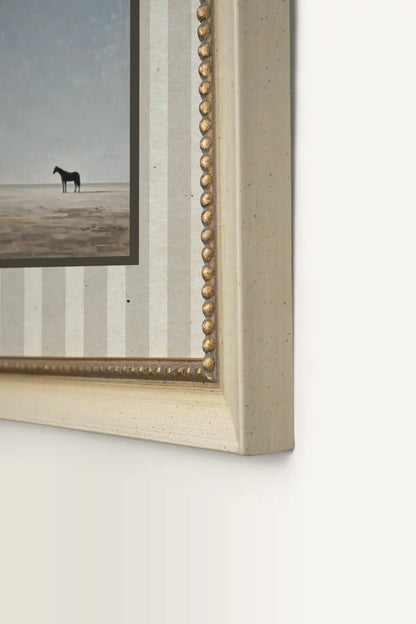 LONE FIGURE, Artwork on rigid canvas, signature frame by Atelier Dansereau