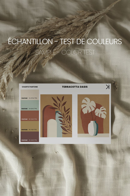 OLEKA CANVAS - TERRACOTTA OASIS, 2 Oeuvres sur toile étirée, encadré Noir