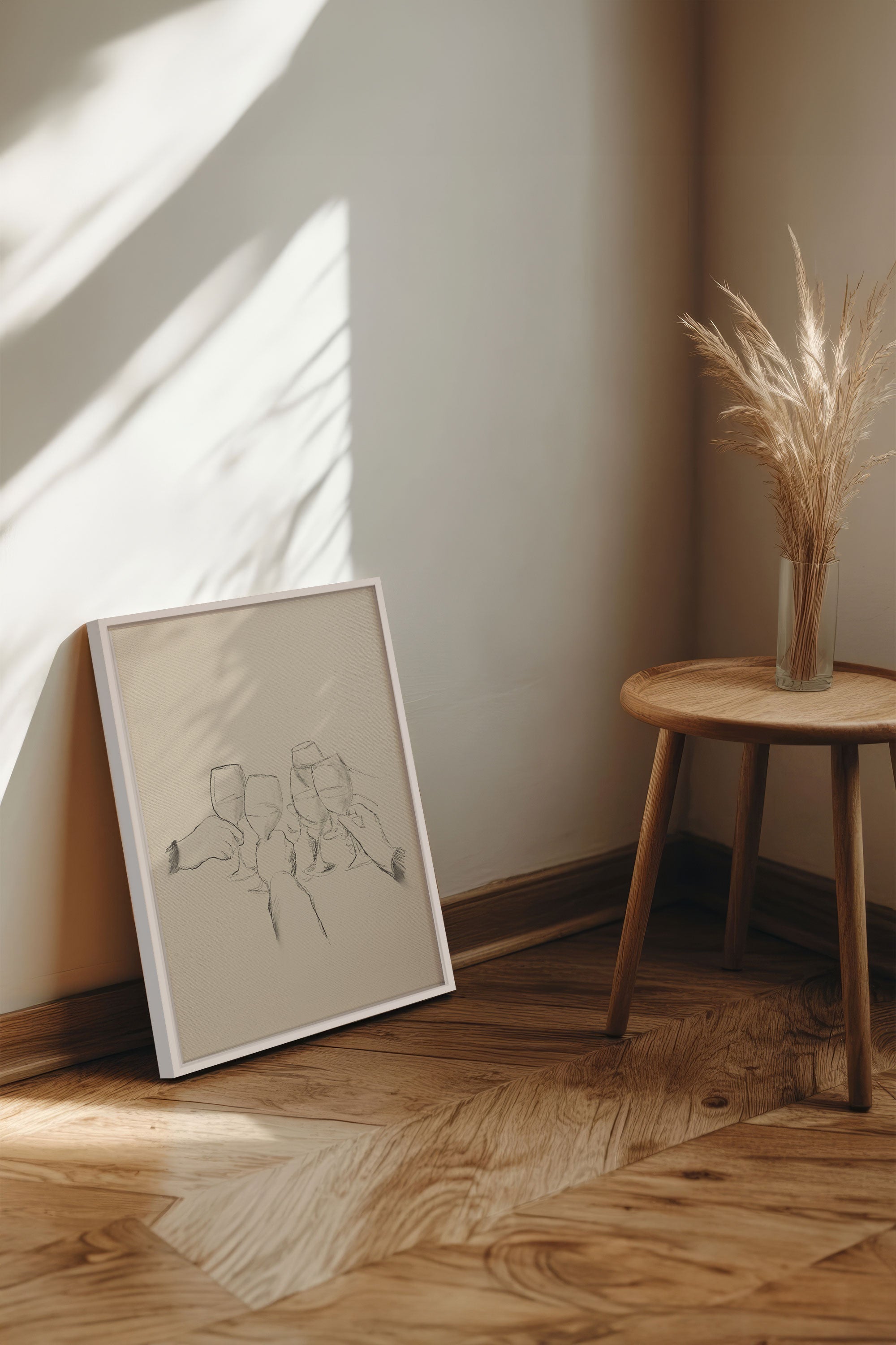 OLEKA CANVAS - SANTÉ!, Oeuvre sur toile étirée, encadré Blanc