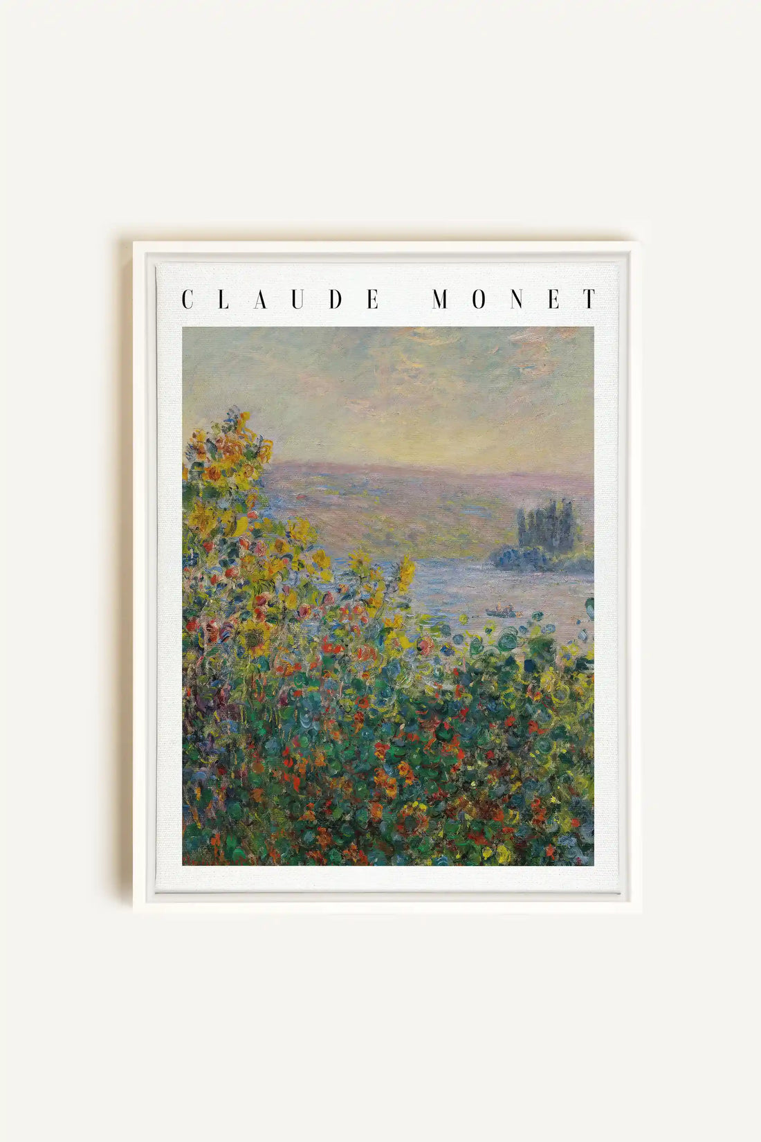 VUE DE JARDIN, Work on stretched canvas, framed White