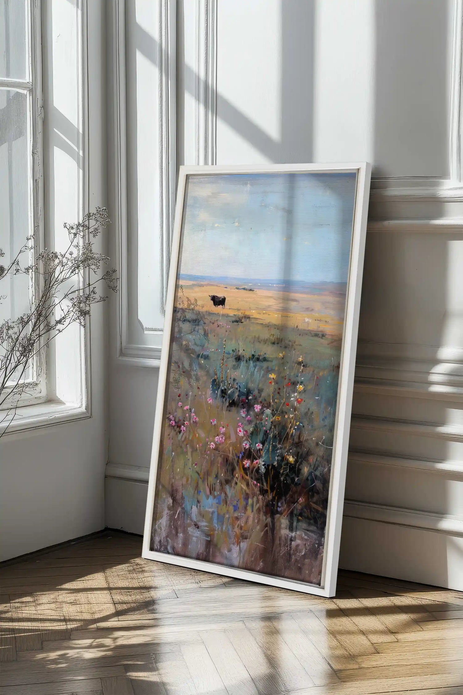PRAIRIE DAYDREAM, Oeuvre sur toile étirée, encadré Blanc