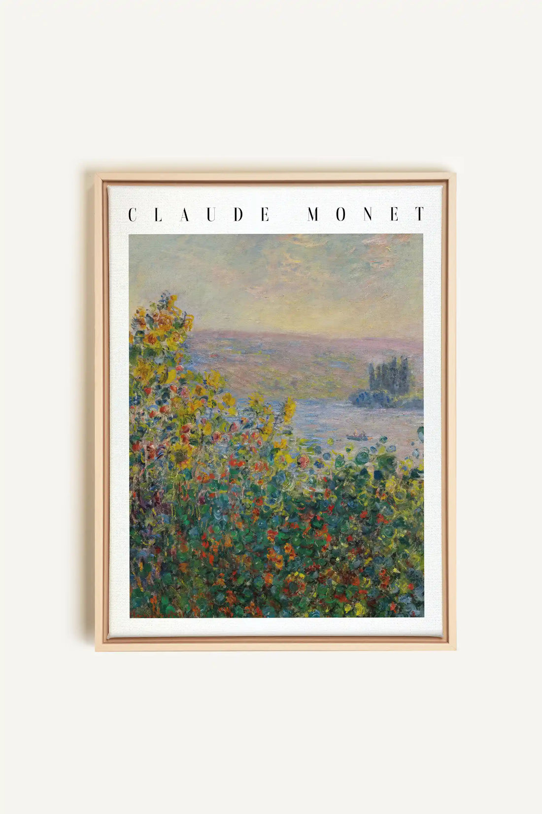 VUE DE JARDIN, Work on stretched canvas, framed Naturel Clair