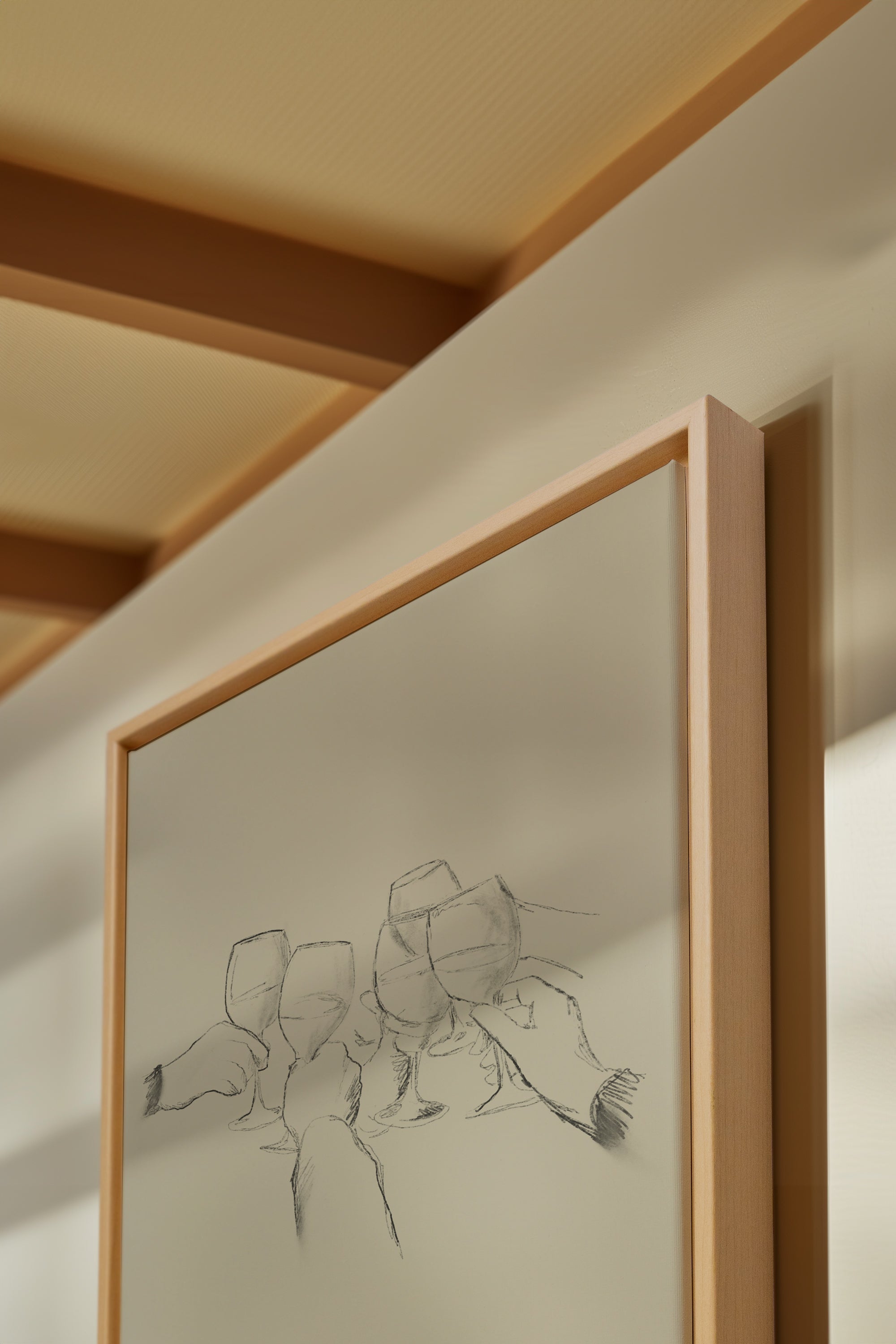 OLEKA CANVAS - SANTÉ!, Oeuvre sur toile étirée, encadré Naturel Clair