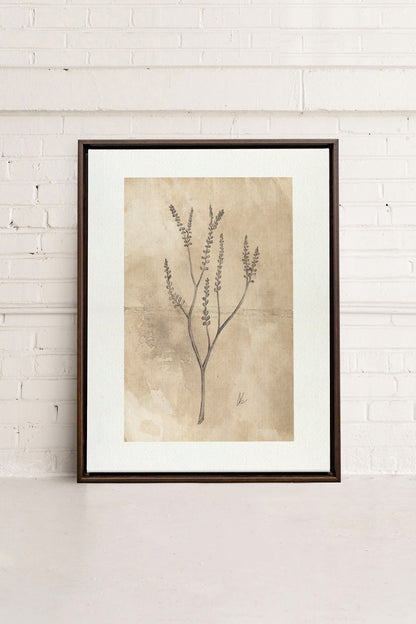 BLOOMING FLOWER II, Artwork on stretched canvas, framed in Walnut Brown