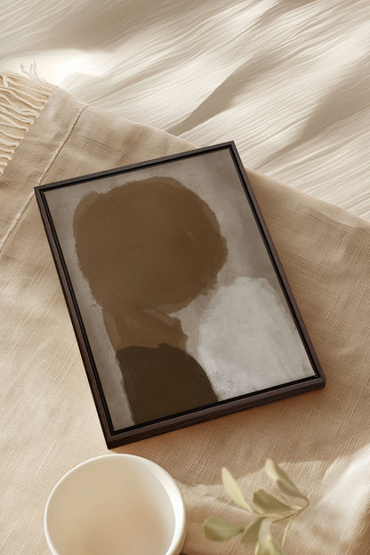 OLEKA CANVAS - SOUFFLE TERREUX, Oeuvre sur toile étirée, encadré Brun Noyer