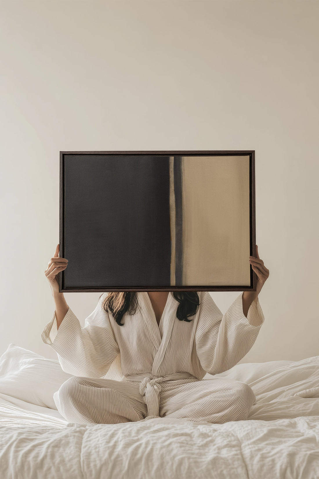 OLEKA CANVAS - SHIFTING SANDS, Oeuvre sur toile étirée, encadré Brun Noyer