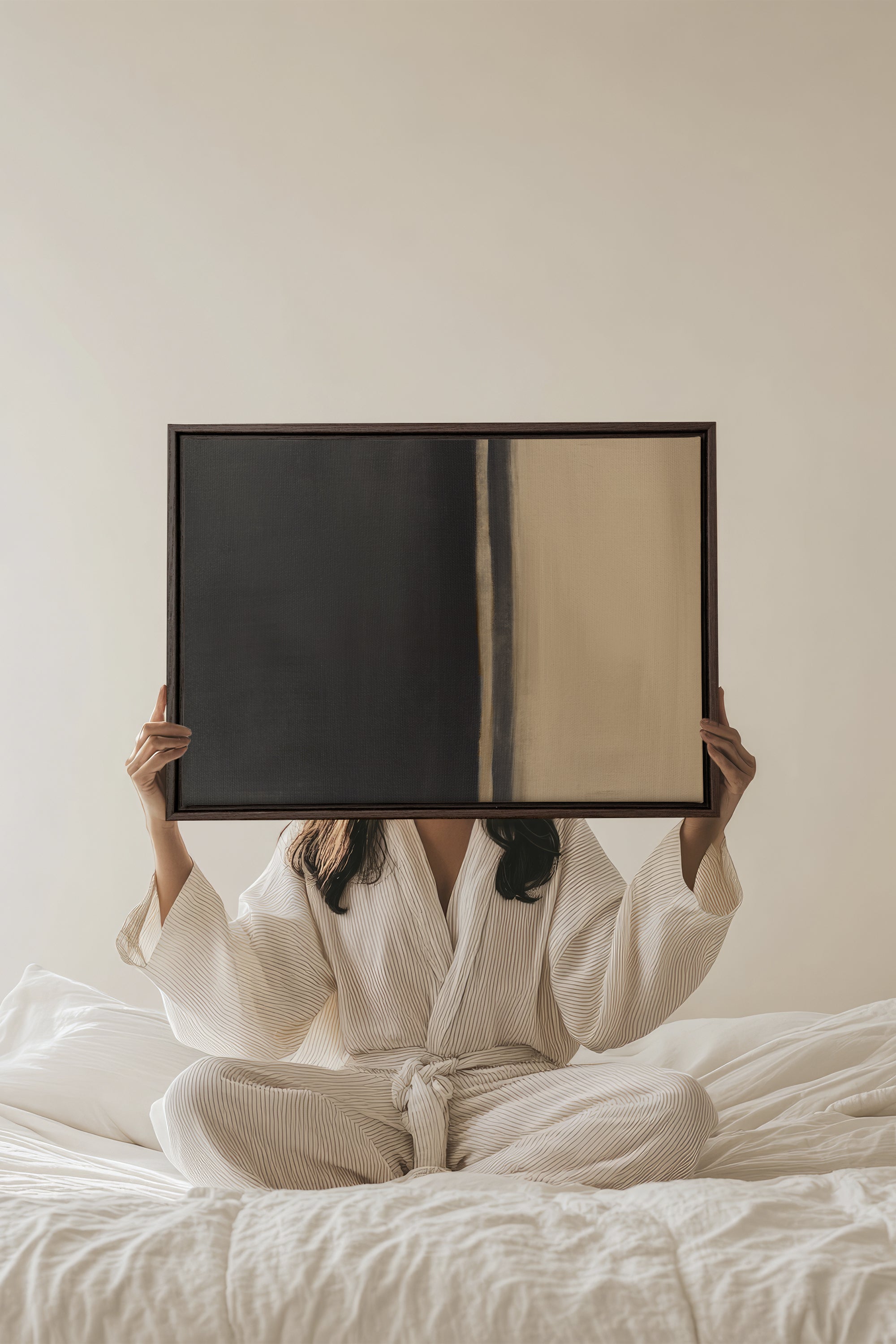 OLEKA CANVAS - SHIFTING SANDS, Oeuvre sur toile étirée, encadré Brun Noyer