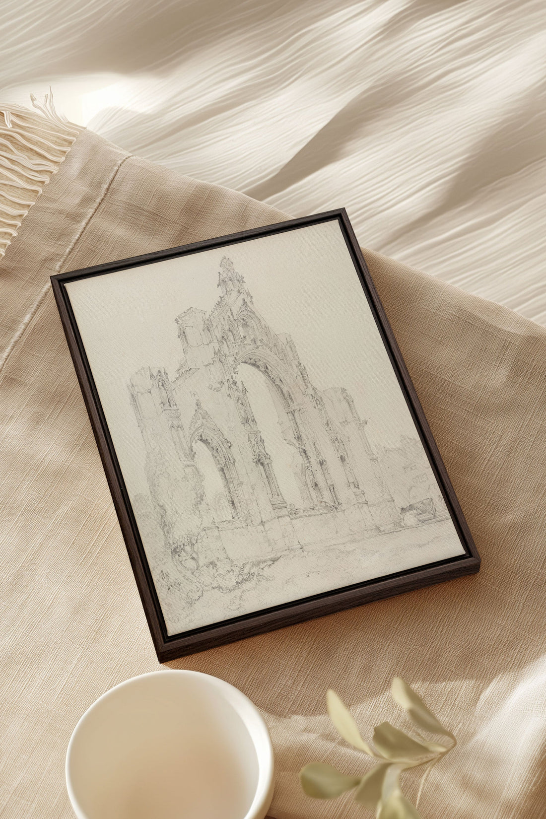 OLEKA CANVAS - SACRED REMAINS, Oeuvre sur toile étirée, encadré Brun Noyer