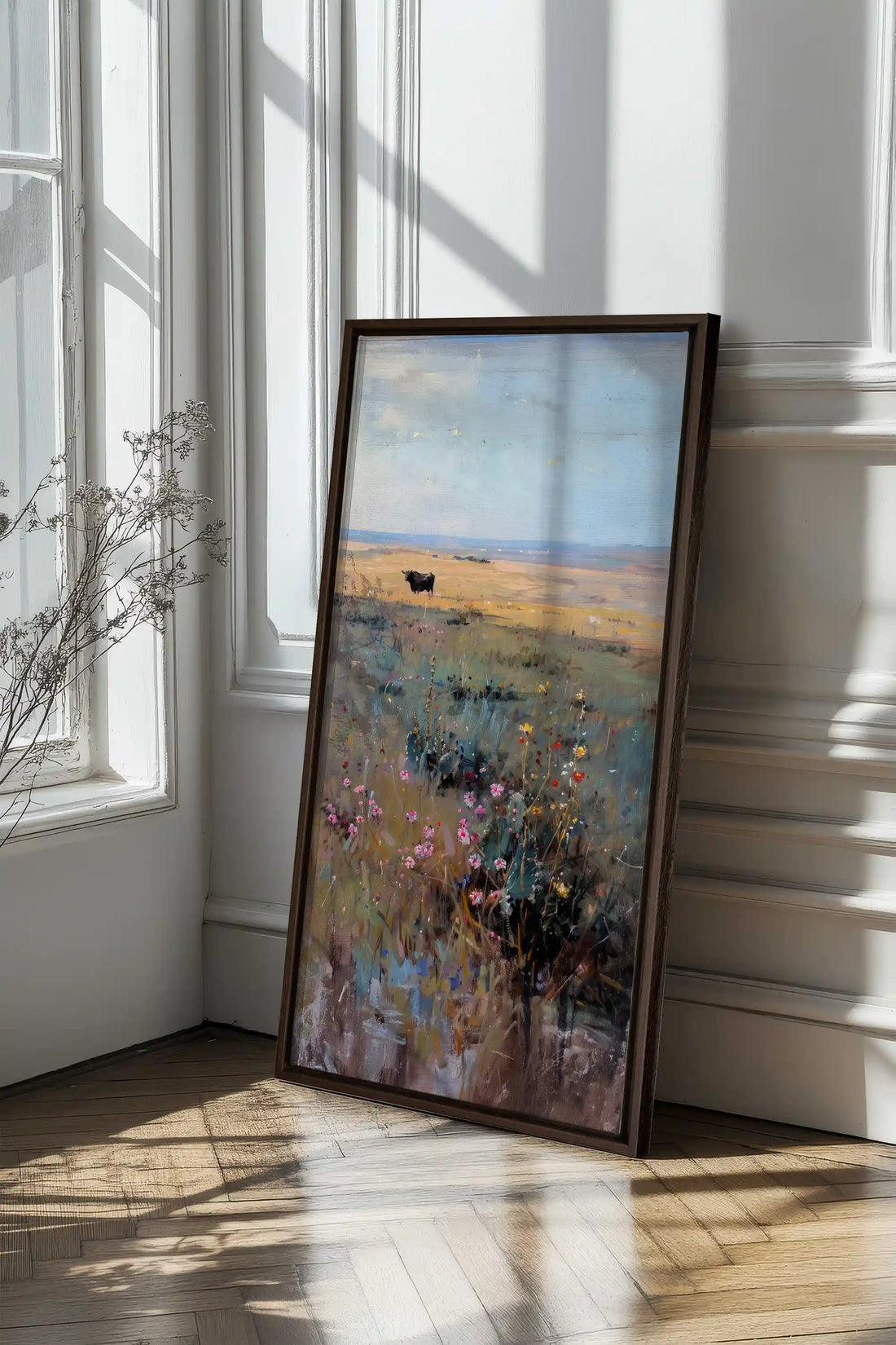PRAIRIE DAYDREAM, Oeuvre sur toile étirée, encadré Brun Noyer