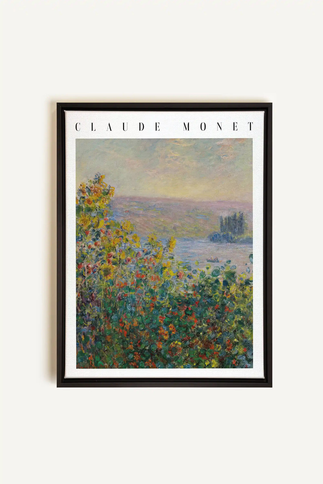 VUE DE JARDIN, Work on stretched canvas, framed Black