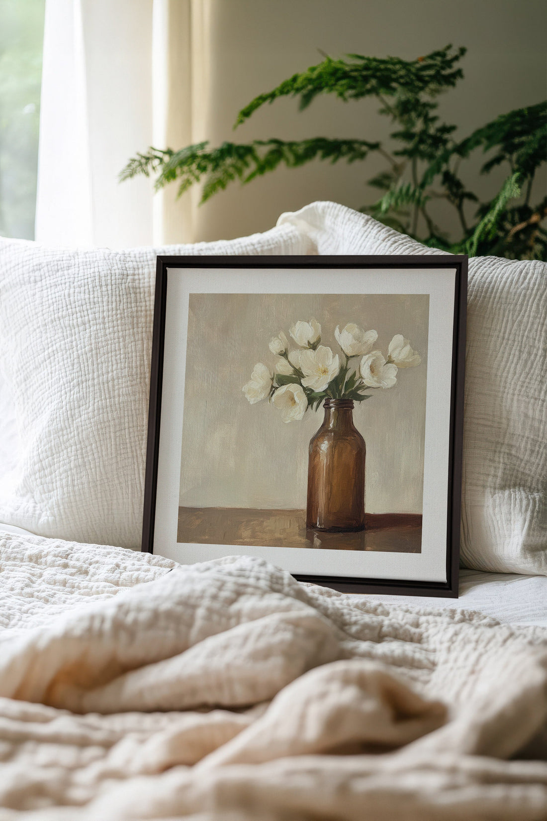 OLEKA CANVAS - DOUCEUR FANÉE, Oeuvre sur toile étirée, encadré Noir