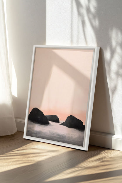 OLEKA CANVAS - TWILIGHT GLOW, Oeuvre sur toile étirée, encadré Blanc