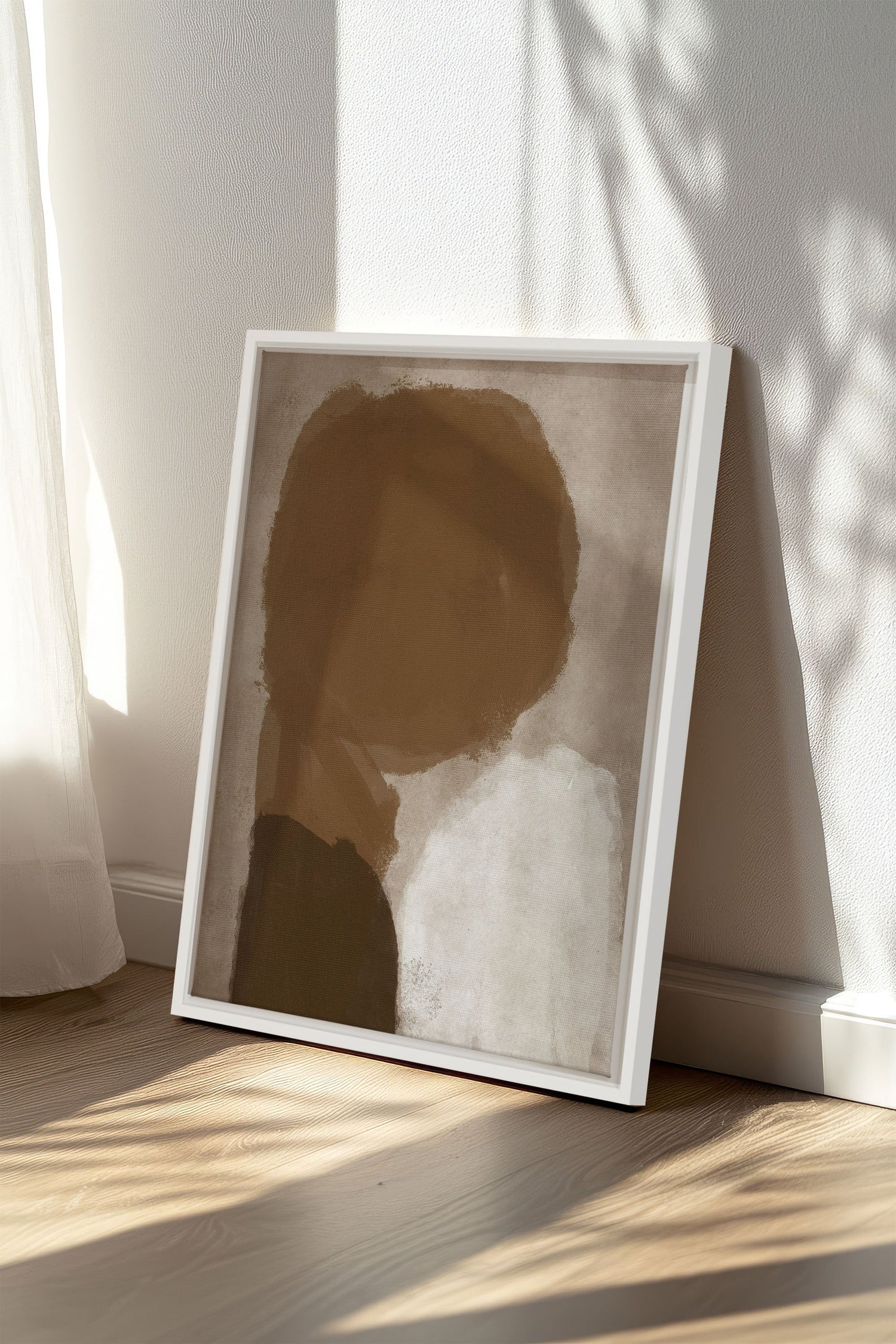 OLEKA CANVAS - SOUFFLE TERREUX, Oeuvre sur toile étirée, encadré Blanc