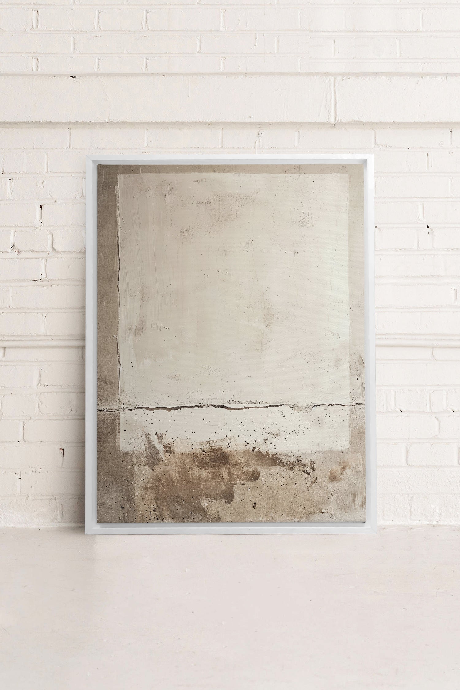 OLEKA CANVAS - FRICKLE ABSTRACT, Oeuvre sur toile étirée, encadré Blanc