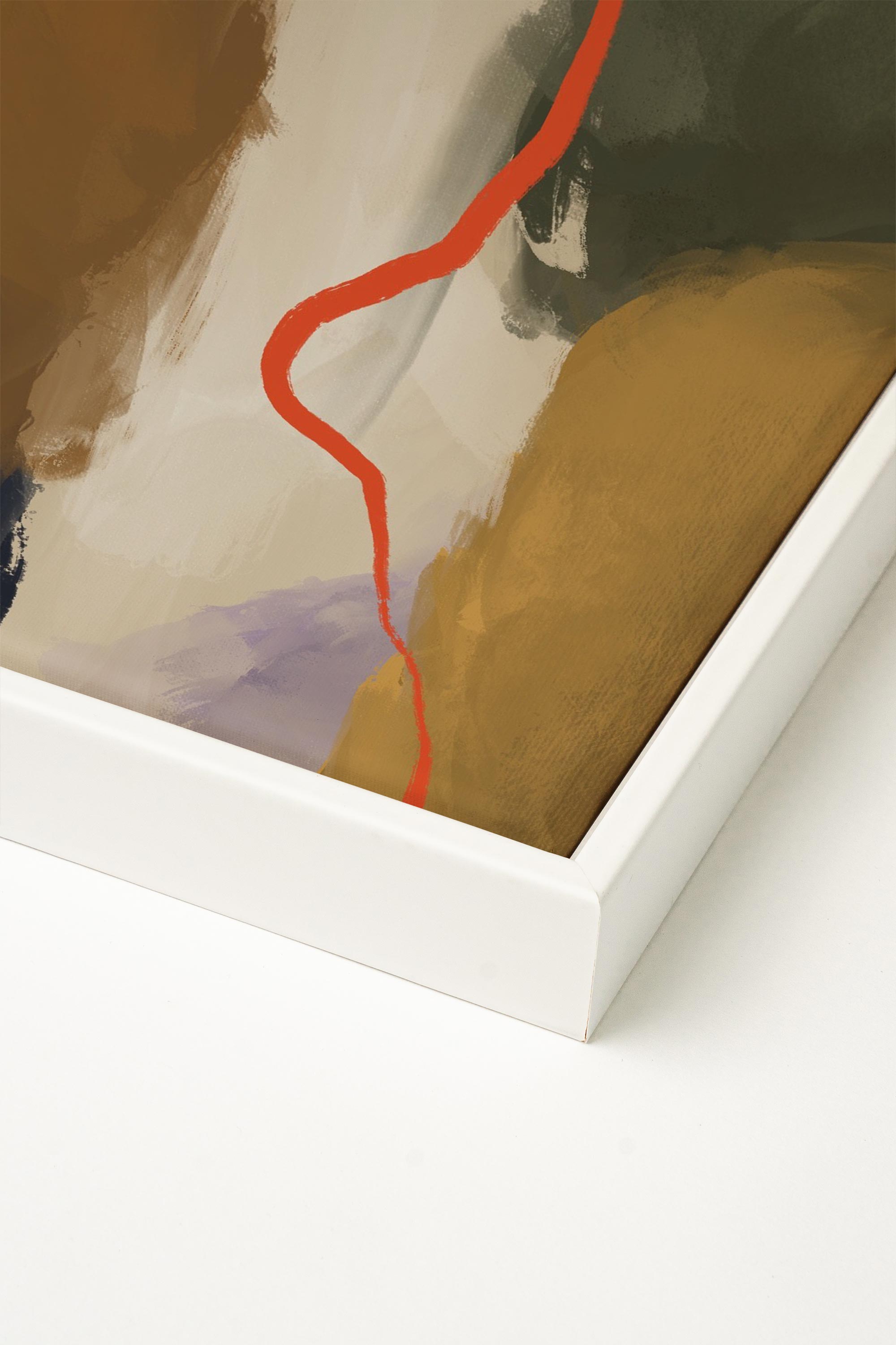 OLEKA CANVAS - CREVASSE, Oeuvre sur toile étirée, encadré Blanc