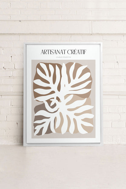 OLEKA CANVAS - ARTISANAT CRÉATIF, Oeuvre sur toile étirée, encadré Blanc