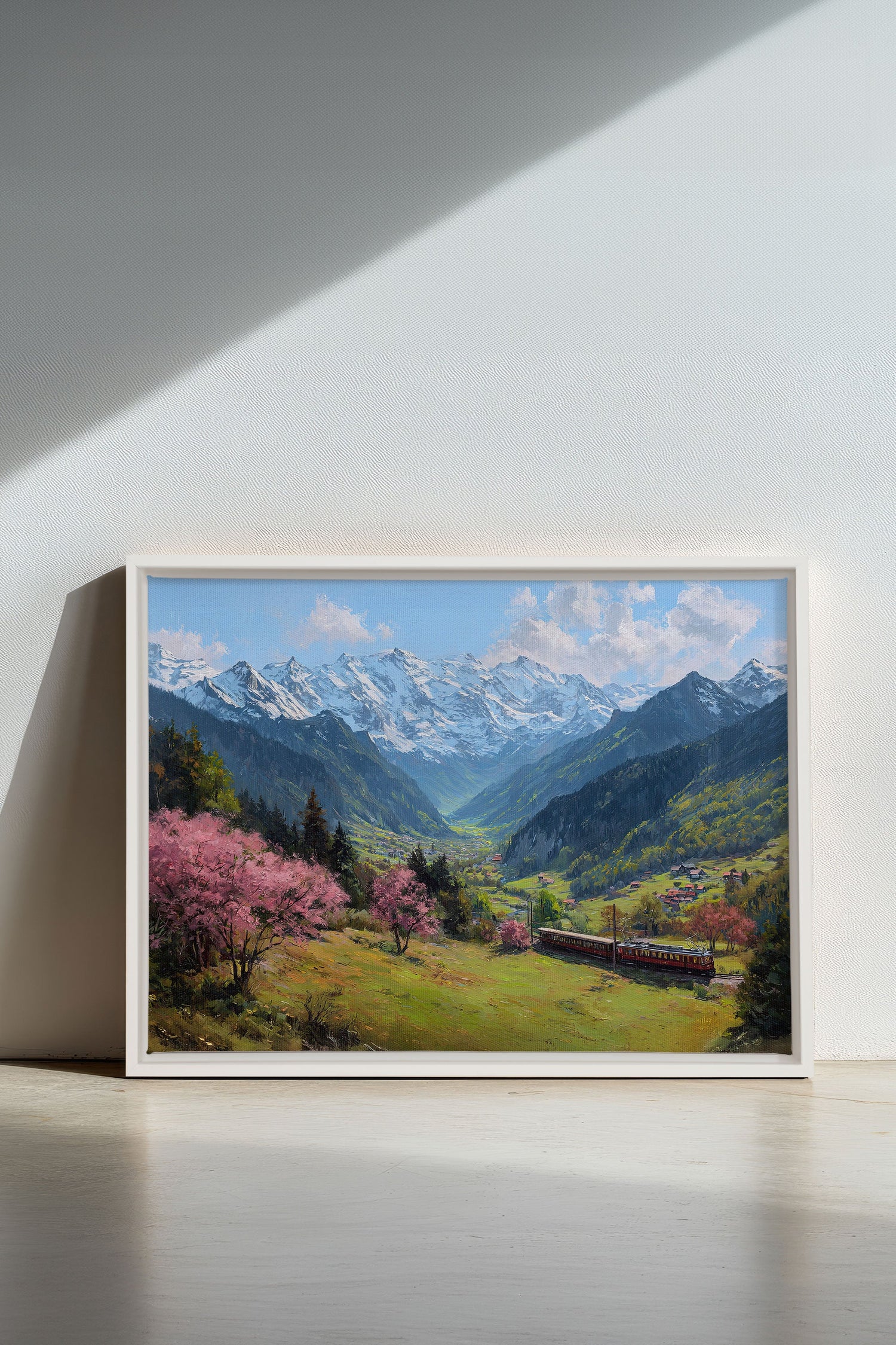 OLEKA CANVAS - ALPINE JOURNEY, Oeuvre sur toile étirée, encadré Blanc