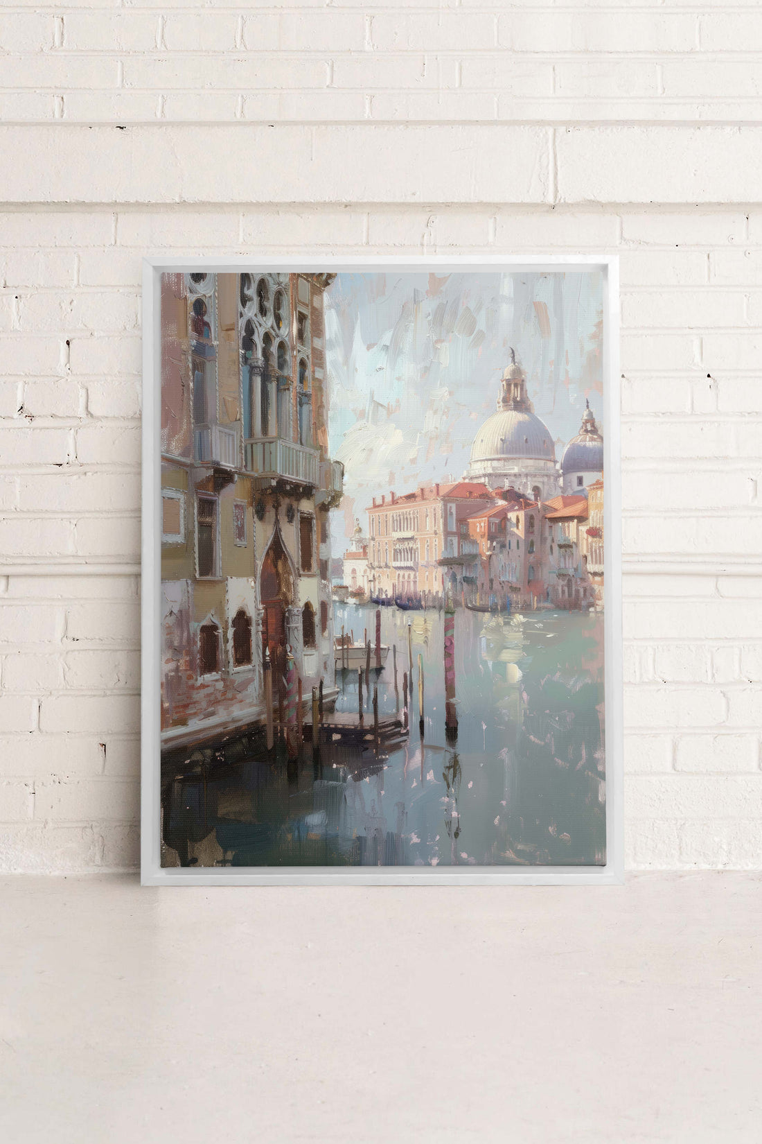 OLEKA CANVAS - VENICE IN HUES, Oeuvre sur toile étirée, encadré Blanc