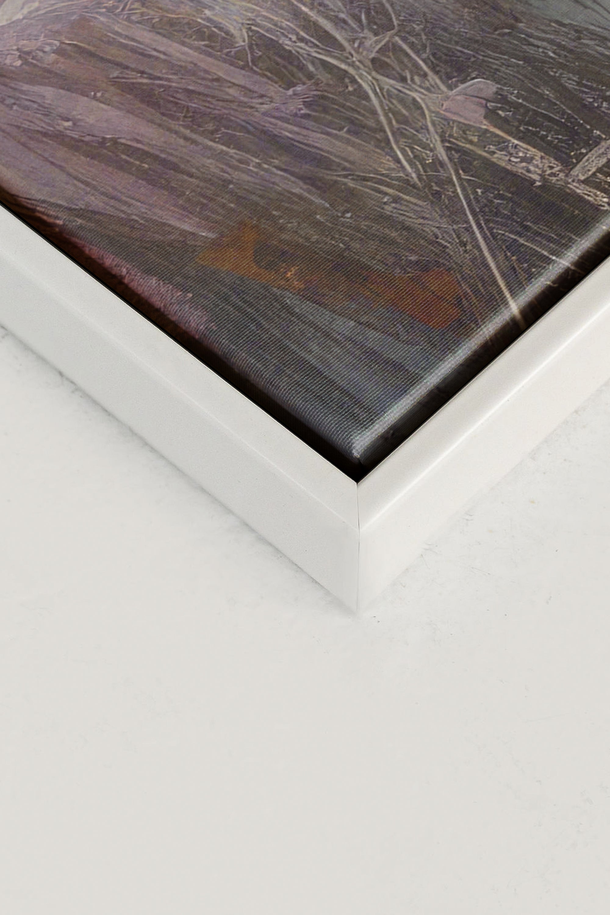 OLEKA CANVAS - Rose Lagoon, Oeuvre sur toile étirée, encadré Blanc