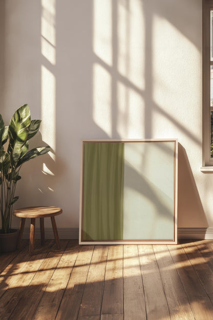 OLEKA CANVAS - VERDANT FLOW, Oeuvre sur toile étirée, encadré Naturel Clair