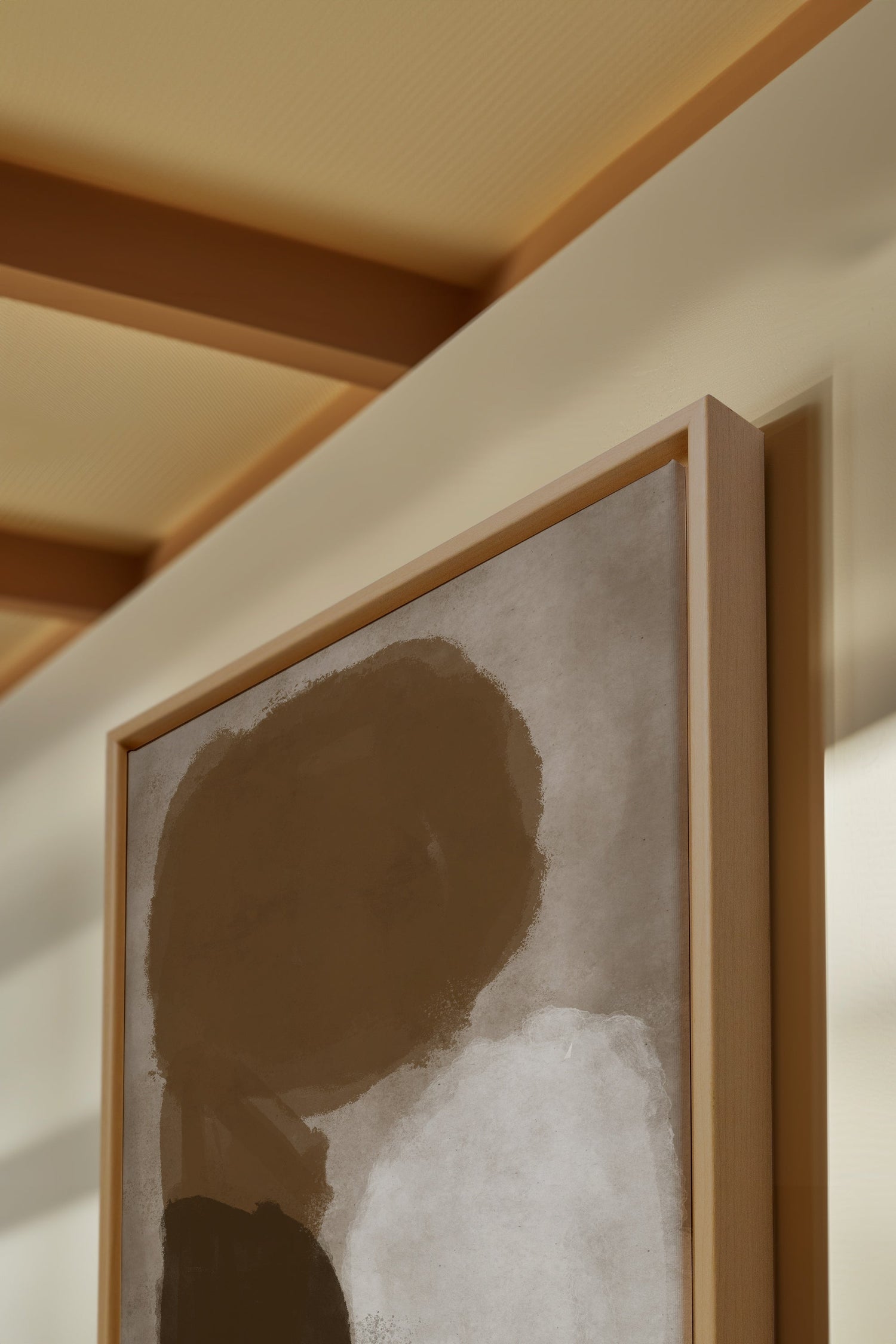 OLEKA CANVAS - SOUFFLE TERREUX, Oeuvre sur toile étirée, encadré Naturel Clair