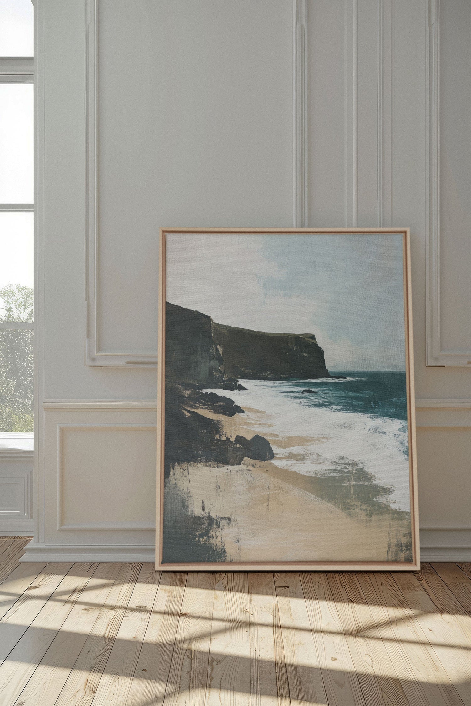 OLEKA CANVAS - MAJESTIC CLIFFS, Oeuvre sur toile étirée, encadré Naturel Clair