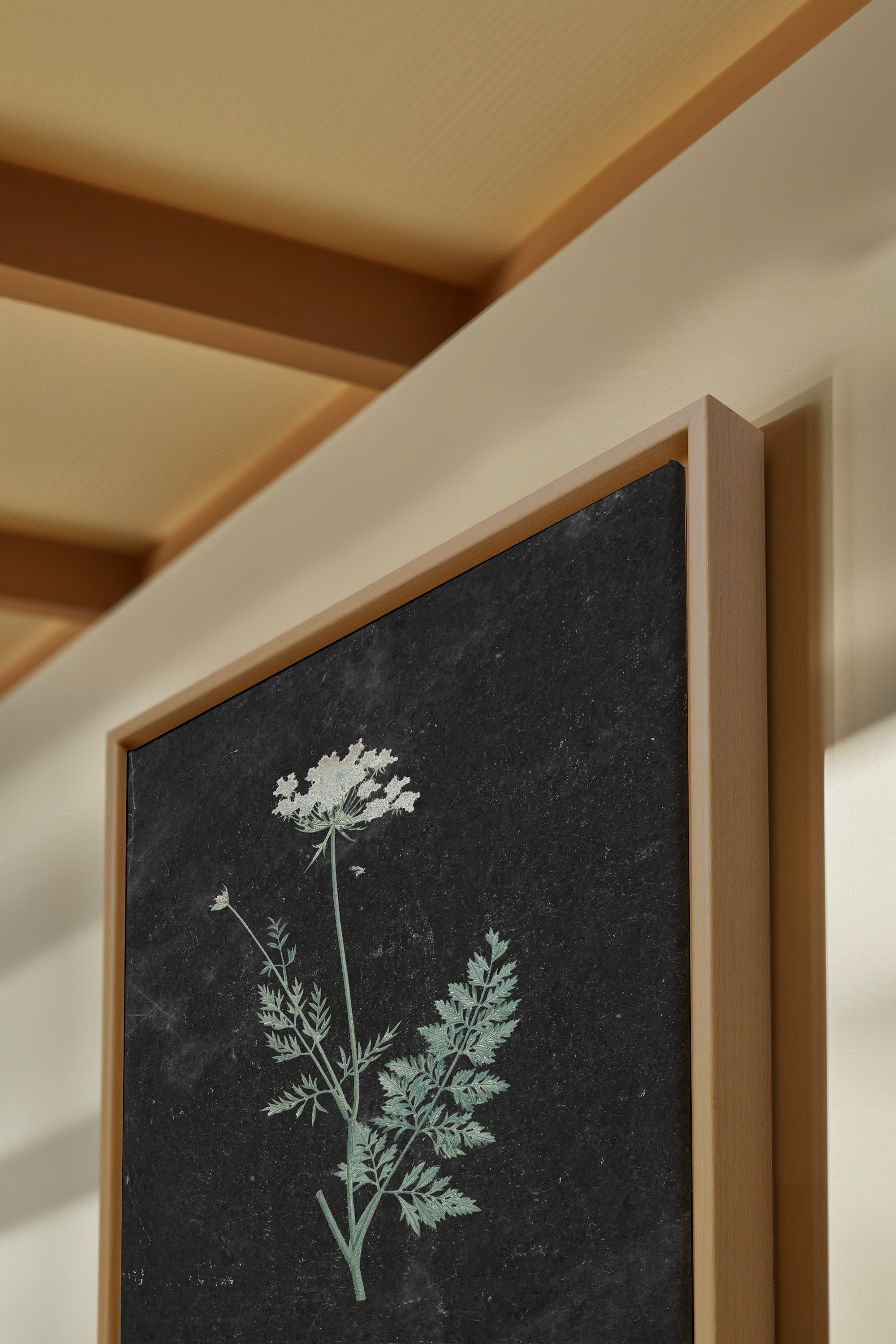 DENTELLE SAUVAGE, Work on stretched canvas, framed Naturel Clair