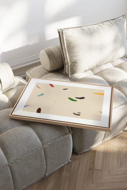 OLEKA CANVAS - WATERCOLOR DRIFT, Oeuvre sur toile étirée, encadré Naturel Clair