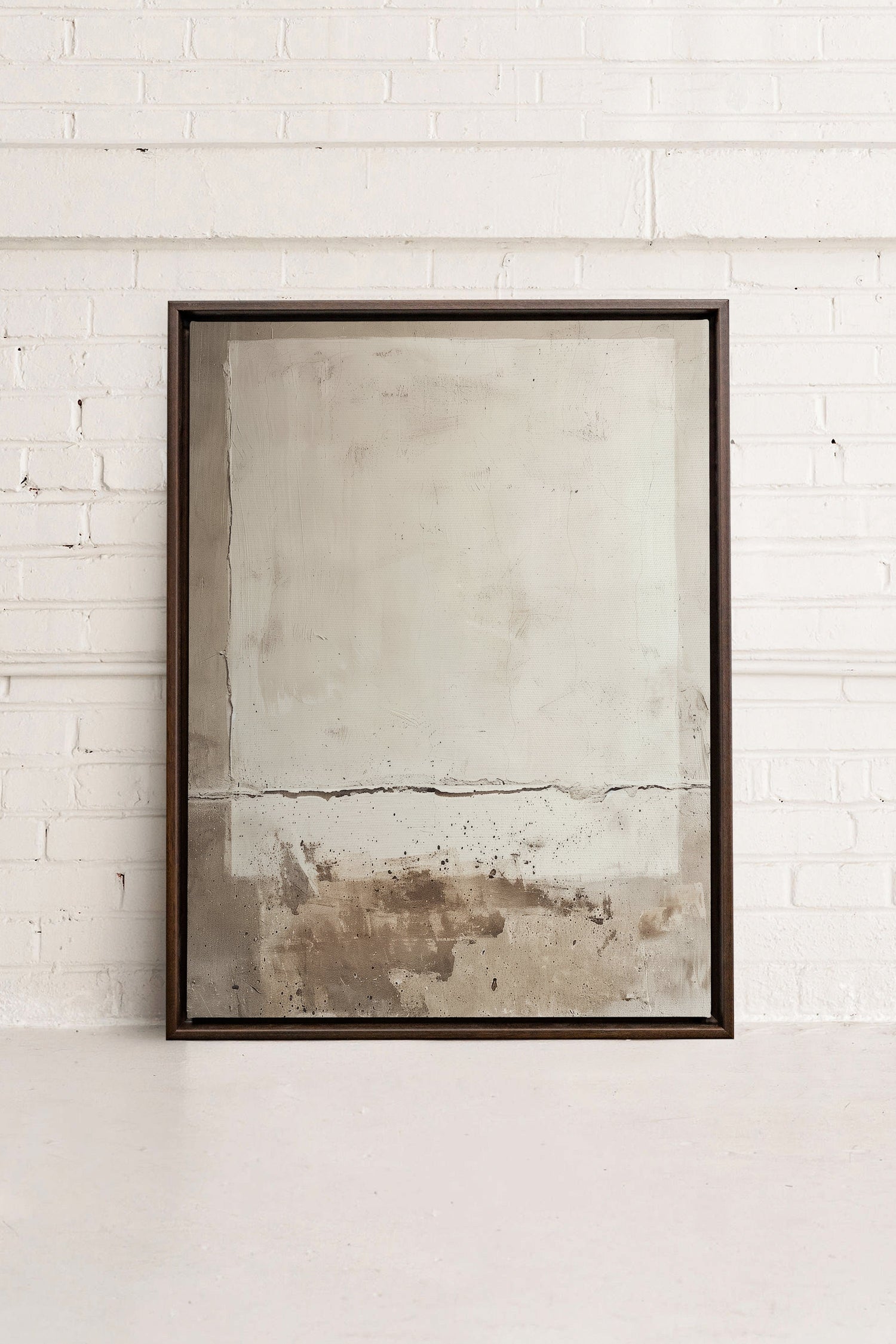 OLEKA CANVAS - FRICKLE ABSTRACT, Oeuvre sur toile étirée, encadré Brun Noyer