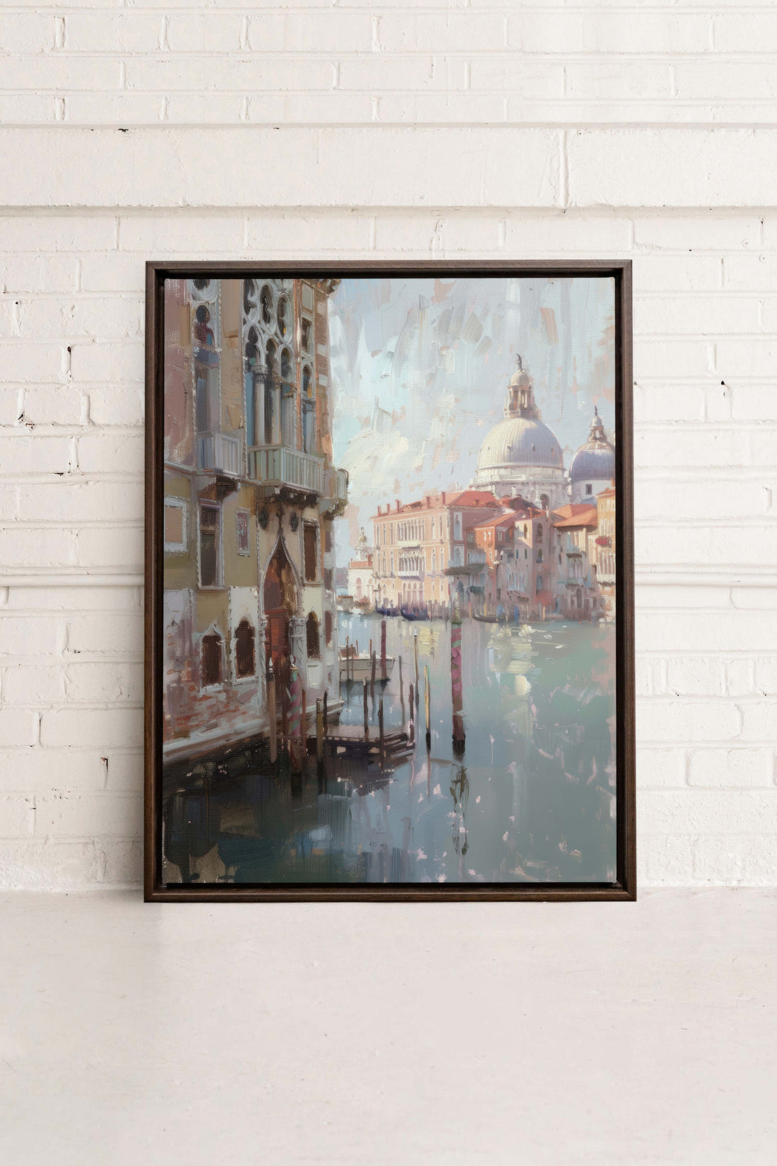 OLEKA CANVAS - VENICE IN HUES, Oeuvre sur toile étirée, encadré Brun Noyer