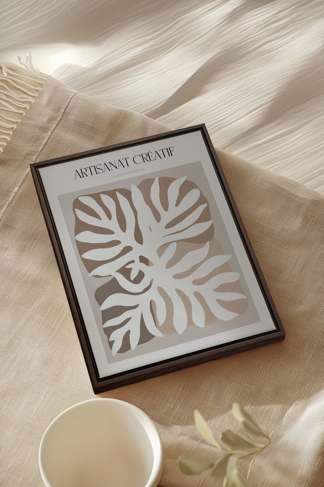 OLEKA CANVAS - ARTISANAT CRÉATIF, Oeuvre sur toile étirée, encadré Brun Noyer