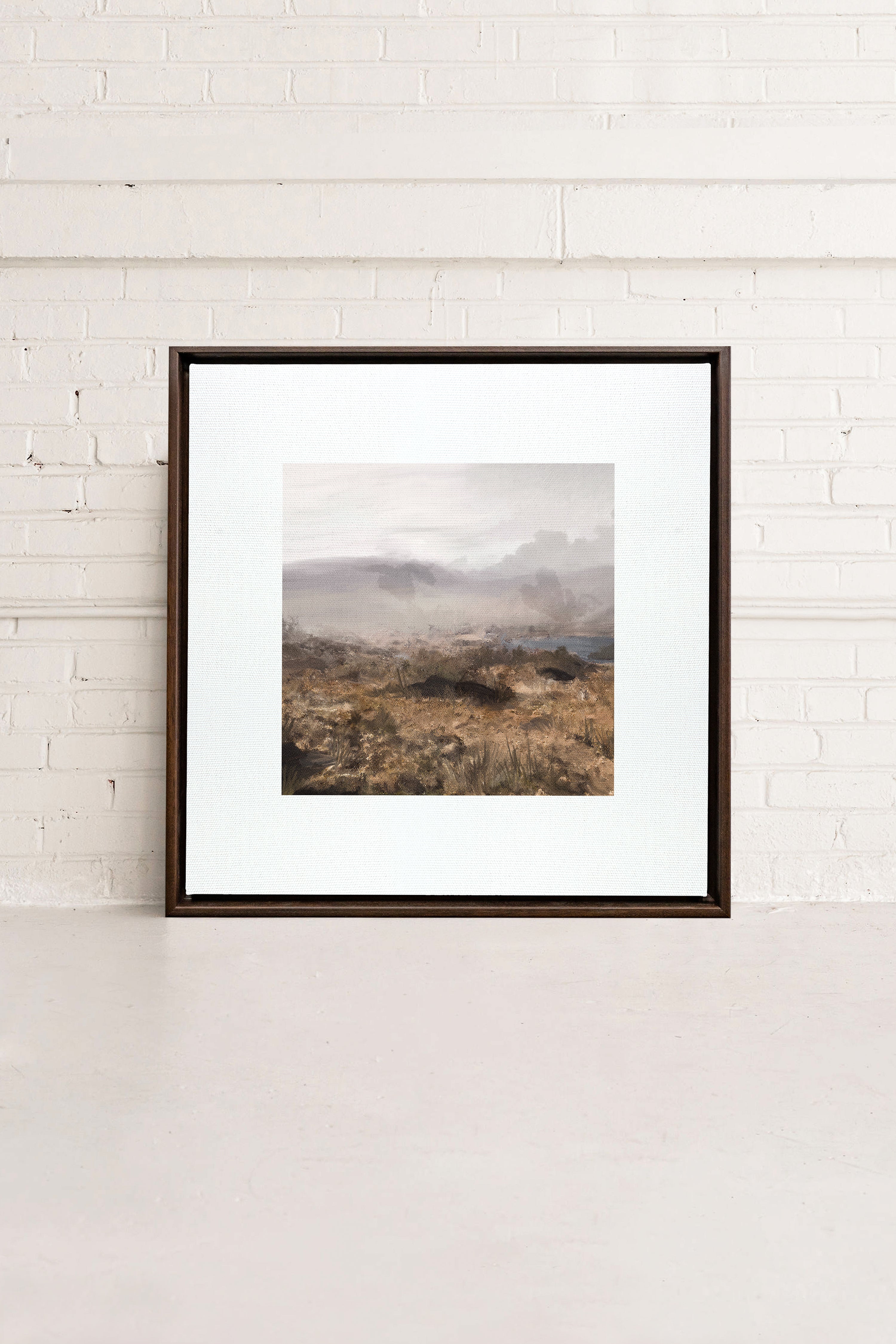 OLEKA CANVAS - THE EMERALD WILDS, Oeuvre sur toile étirée, encadré Brun Noyer