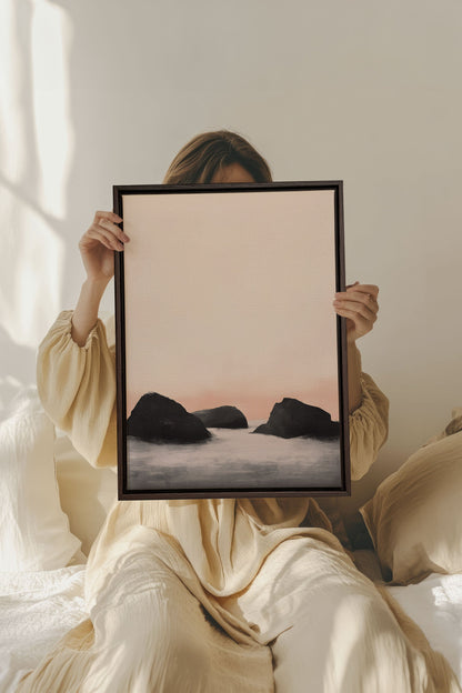 OLEKA CANVAS - TWILIGHT GLOW, Oeuvre sur toile étirée, encadré Brun Noyer