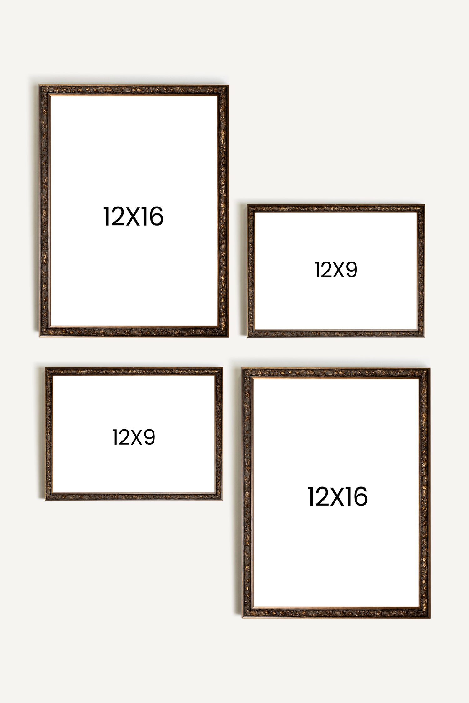 Vent du Nord Set, 4 works on rigid canvas, framed in bronze