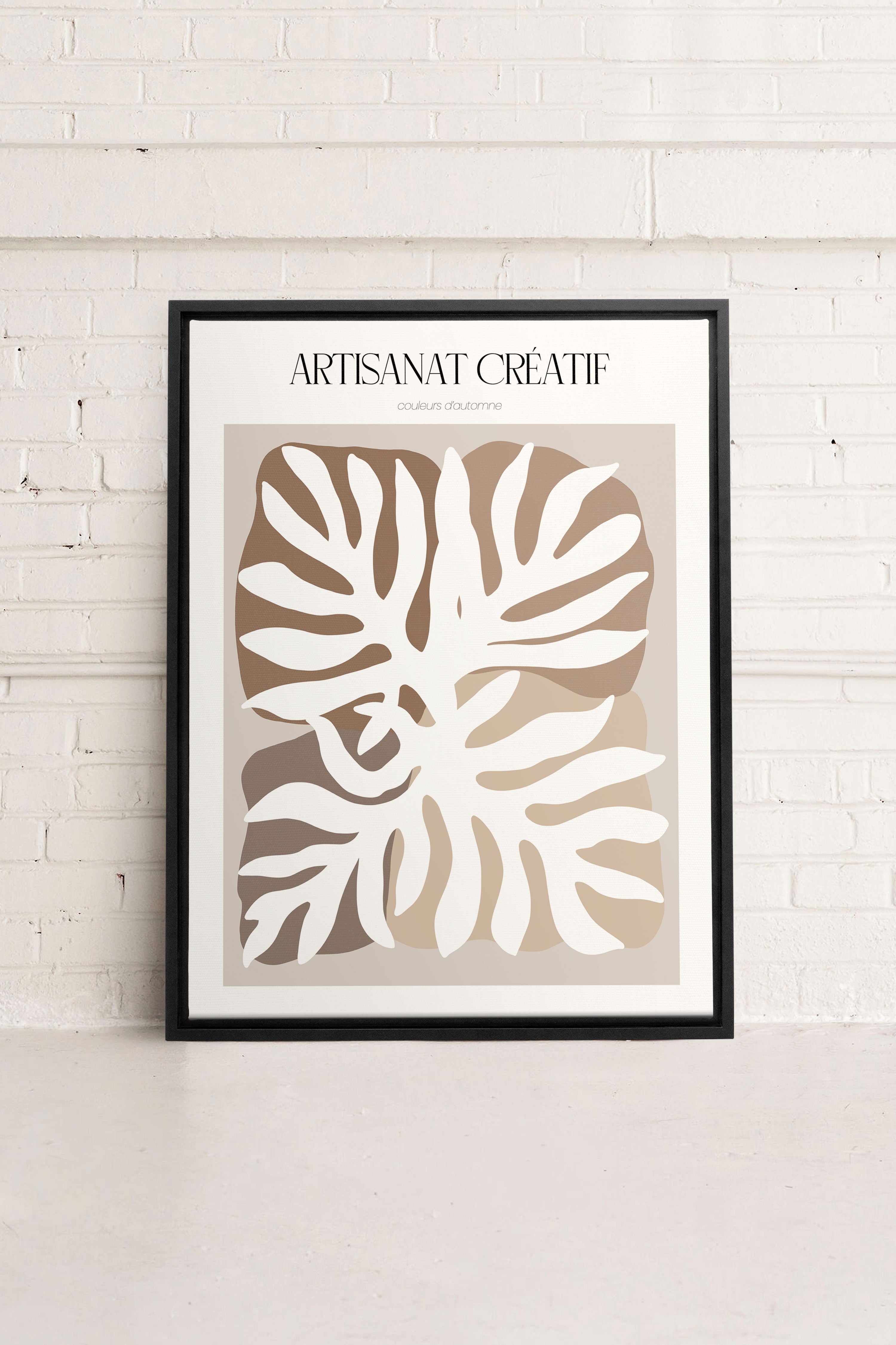 OLEKA CANVAS - ARTISANAT CRÉATIF, Oeuvre sur toile étirée, encadré Noir