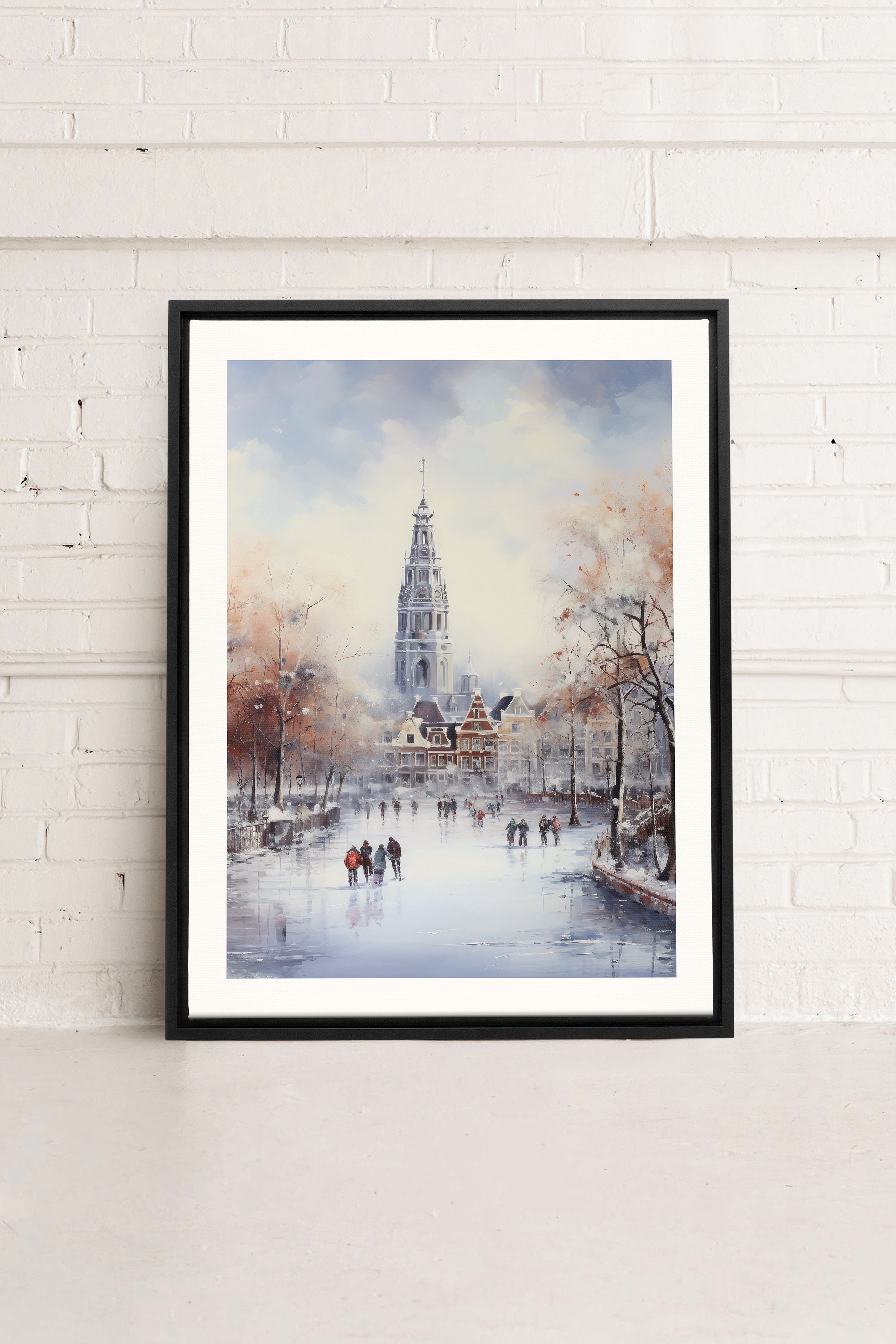 OLEKA CANVAS - Azure Rink, Oeuvre sur toile étirée, encadré Noir