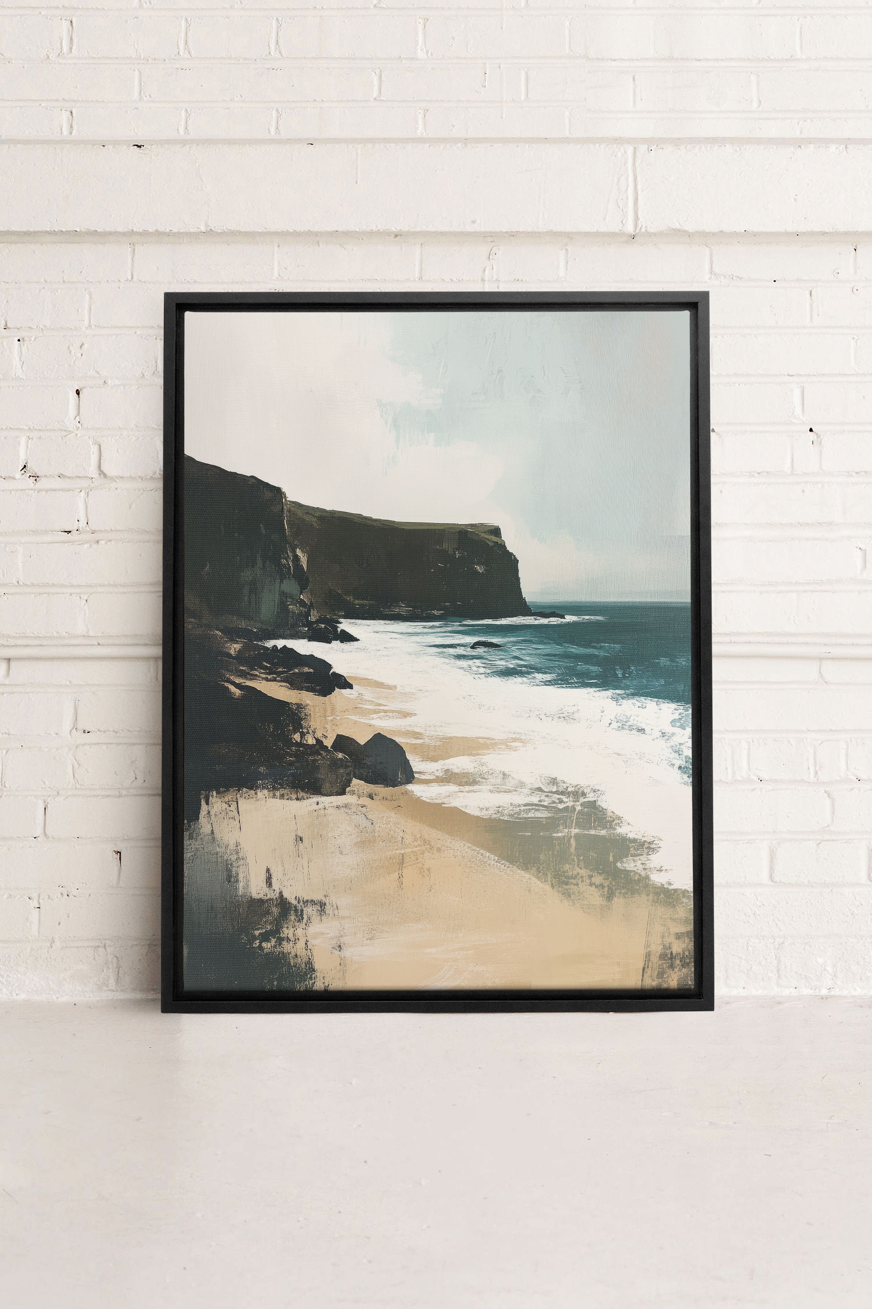 OLEKA CANVAS - MAJESTIC CLIFFS, Oeuvre sur toile étirée, encadré Noir