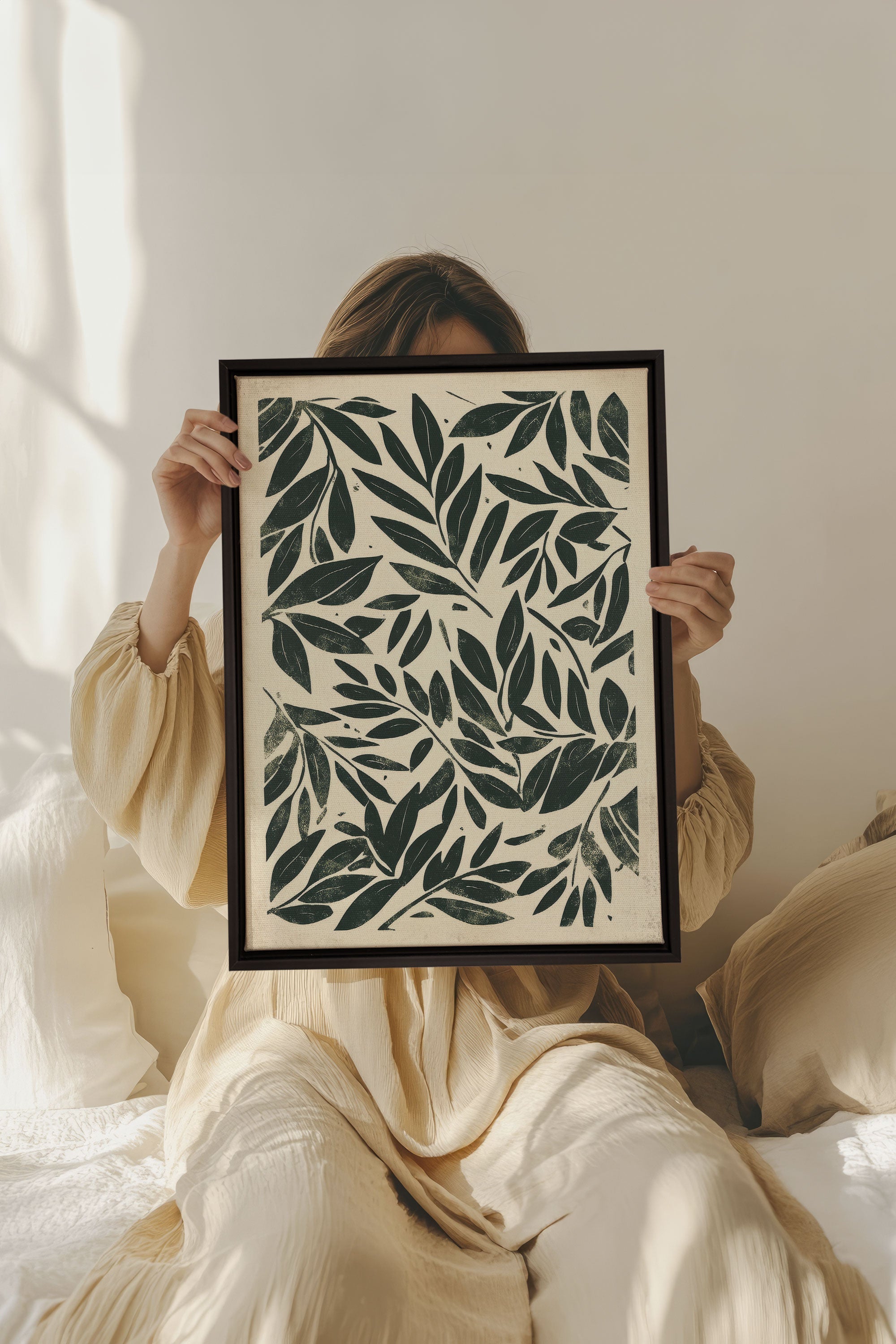 OLEKA CANVAS - HERITAGE GREENERY, Oeuvre sur toile étirée, encadré Noir