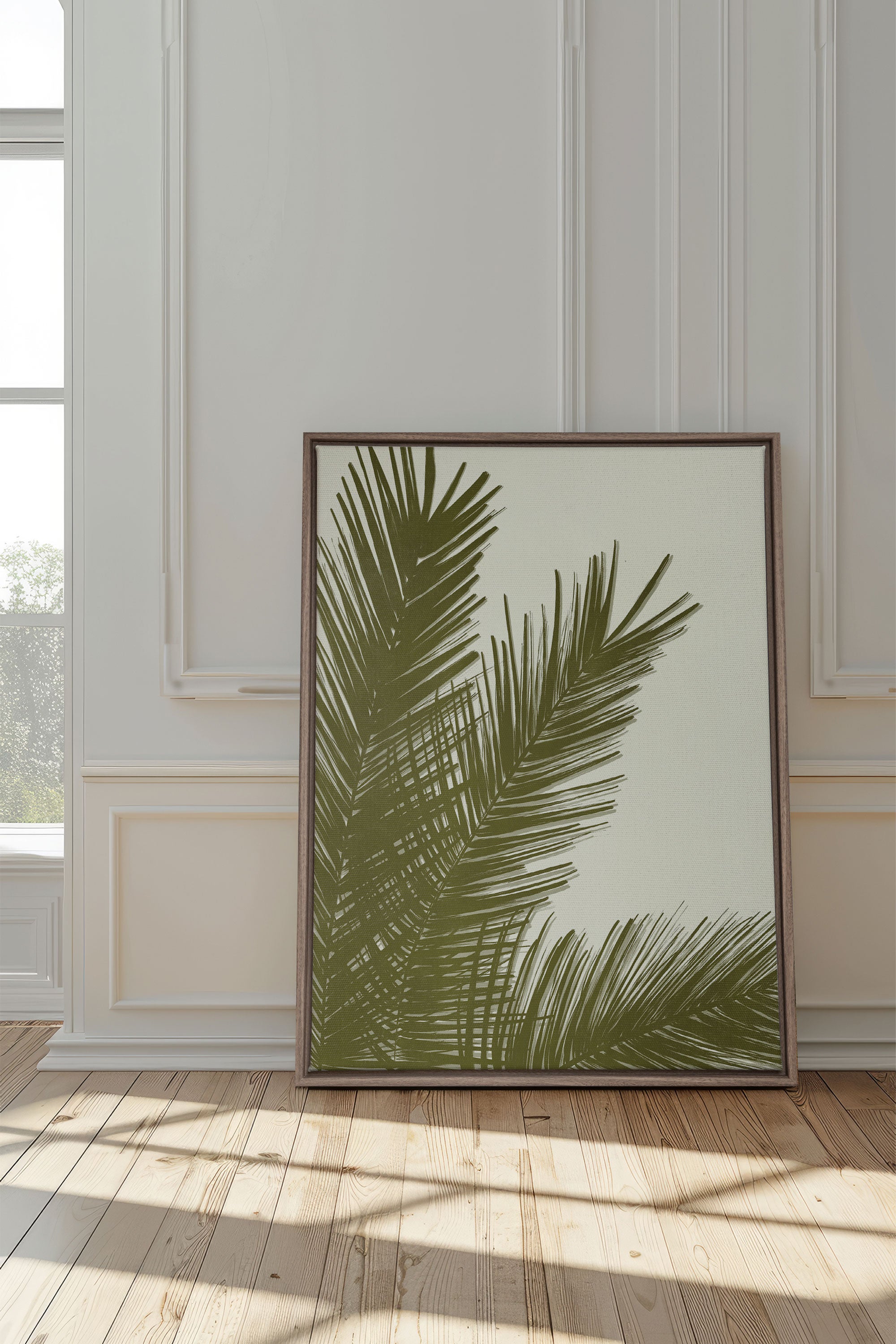 OLEKA CANVAS - SOUFFLE TROPICAL, Oeuvre sur toile étirée, encadré Brun Chêne