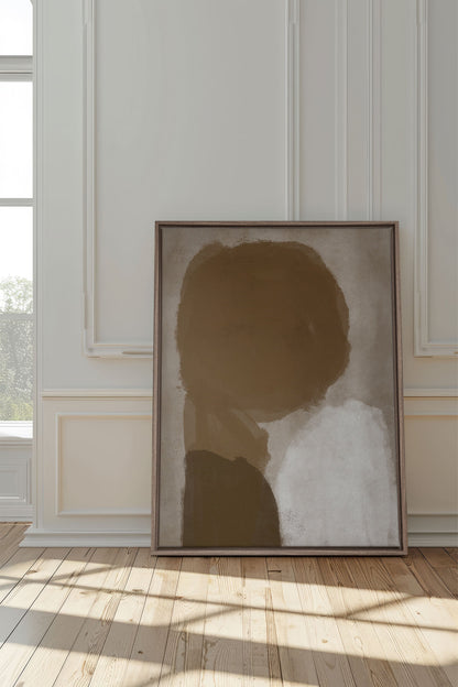 OLEKA CANVAS - SOUFFLE TERREUX, Oeuvre sur toile étirée, encadré Brun Chêne