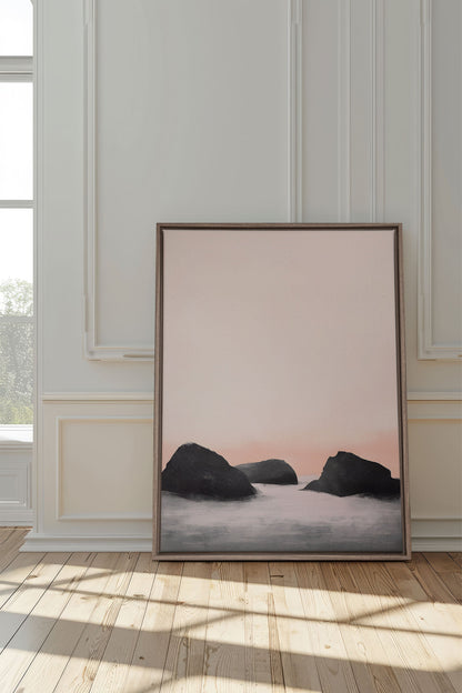 OLEKA CANVAS - TWILIGHT GLOW, Oeuvre sur toile étirée, encadré Brun Chêne