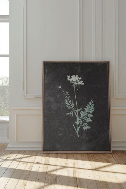 DENTELLE SAUVAGE, Work on stretched canvas, framed Oak Brown