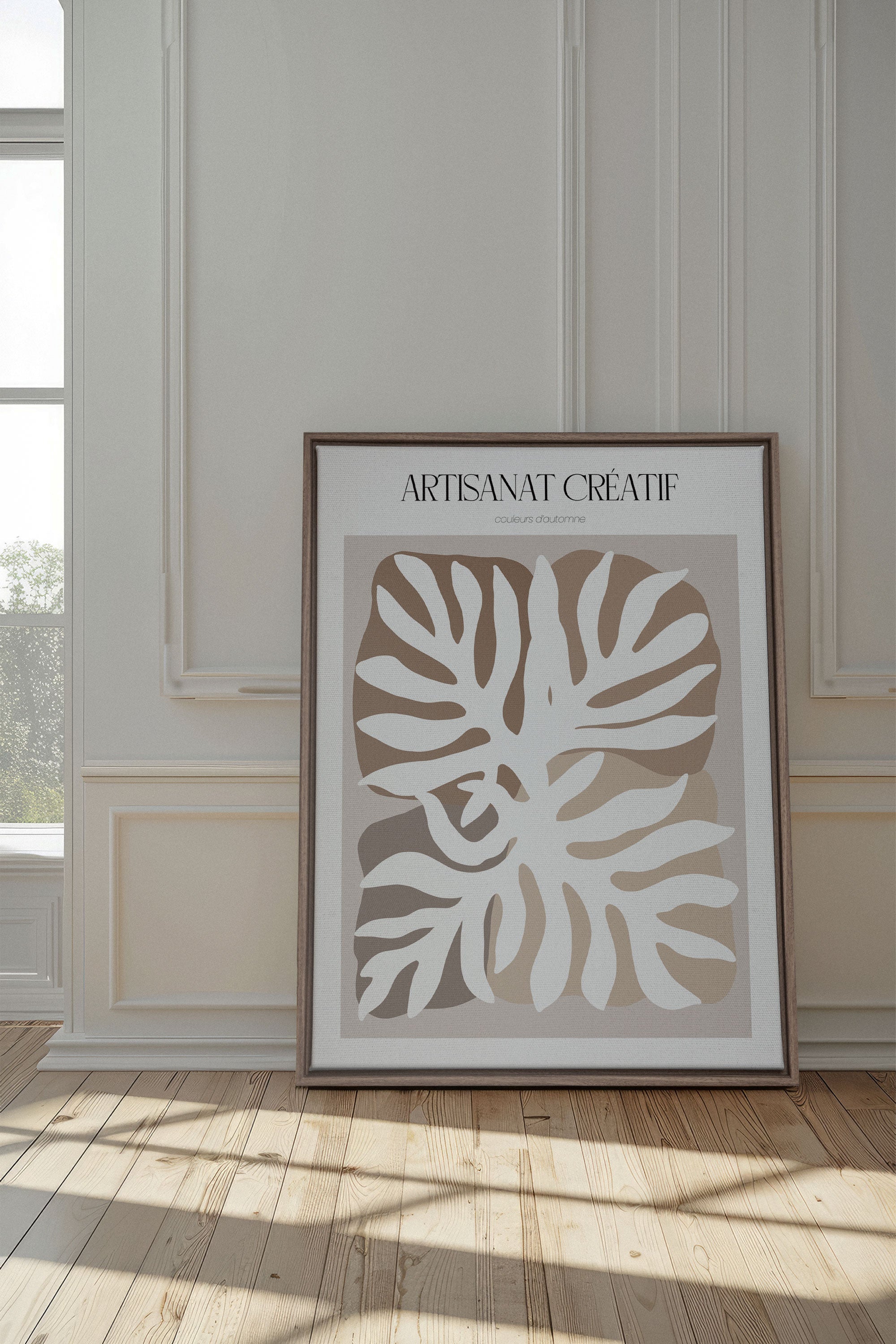 OLEKA CANVAS - ARTISANAT CRÉATIF, Oeuvre sur toile étirée, encadré Brun Chêne