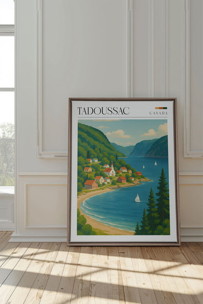 OLEKA CANVAS - TADOUSSAC, Oeuvre sur toile étirée, encadré Brun Chêne