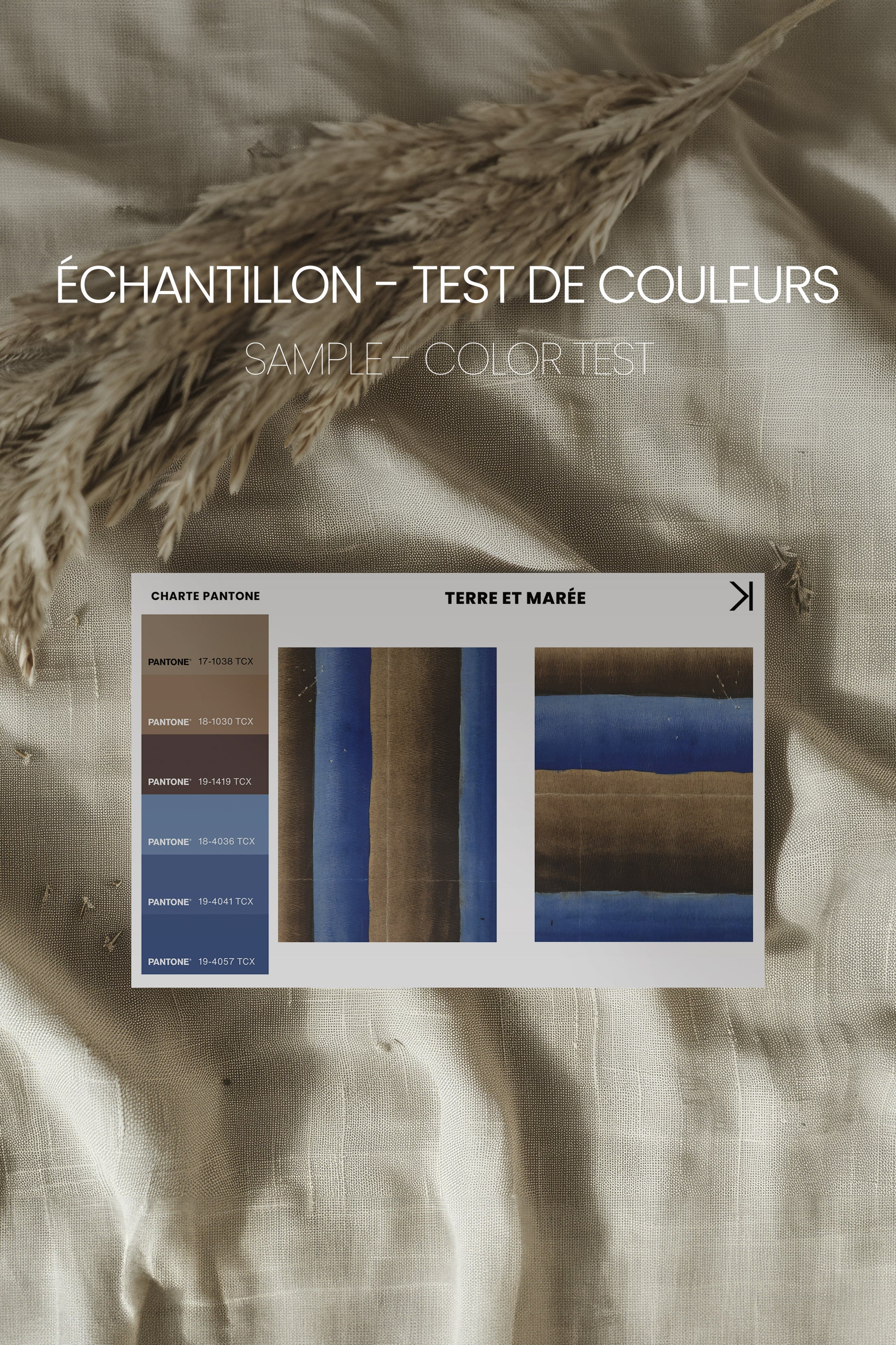 TERRE ET MARÉE, 2 Oeuvres sur toile étirée, encadré Blanc