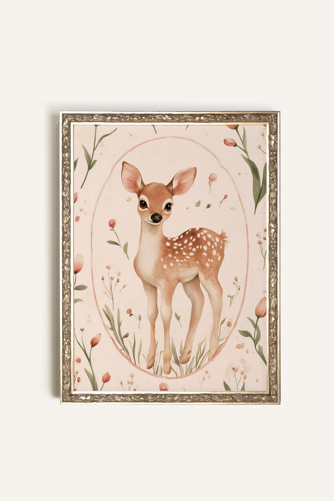 PETIT FAON, Oeuvre sur toile rigide, encadré Vintage Argent