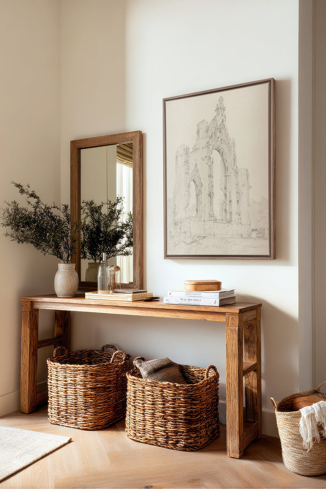 OLEKA CANVAS - SACRED REMAINS, Oeuvre sur toile étirée, encadré Brun Chêne