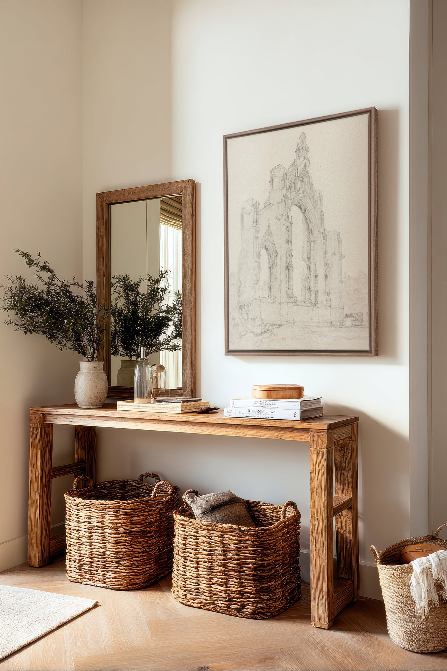 OLEKA CANVAS - SACRED REMAINS, Oeuvre sur toile étirée, encadré Brun Chêne