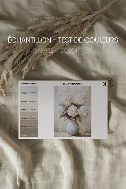 OLEKA CANVAS - IVORY BLOOMS, Oeuvre sur toile étirée, encadré Noir