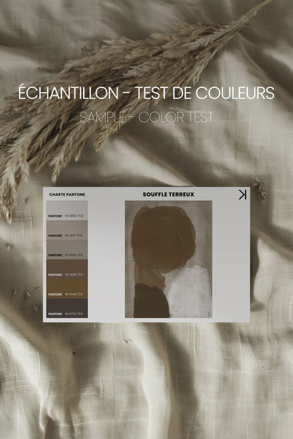 OLEKA CANVAS - SOUFFLE TERREUX, Oeuvre sur toile étirée, encadré Brun Noyer